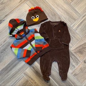 🦃 Thanksgiving Turkey Baby Set, 3-6M